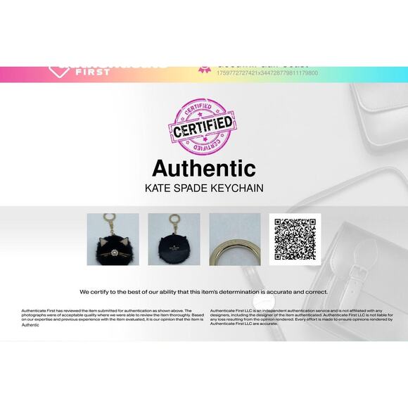 Kate Spade New York Cat Pouf Keychain EUC - Picture 5 of 10